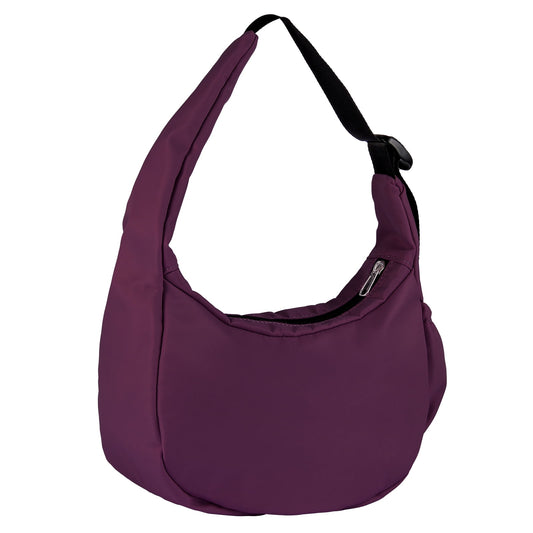 URSOFINE Women Crescent Crossbody Bag Lightweight Hobo Shoulder Bag, Multi Pocket Adjustable Strap Sling Bag, Bohemian Casual Handbag Purse for Daily Shopping Travel Gift,Purple