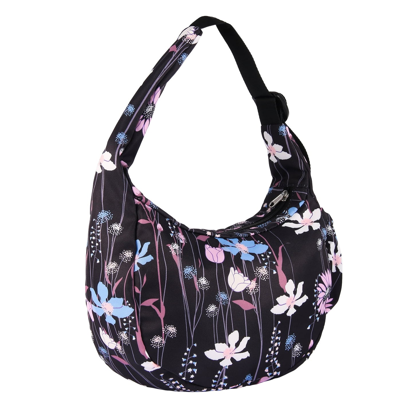 URSOFINE Women Crescent Crossbody Bag Lightweight Hobo Shoulder Bag, Multi Pocket Adjustable Strap Sling Bag, Bohemian Casual Handbag Purse for Daily Shopping Travel Gift,Purple