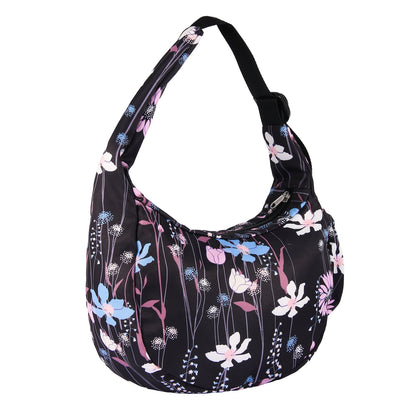 URSOFINE Women Crescent Crossbody Bag Lightweight Hobo Shoulder Bag, Multi Pocket Adjustable Strap Sling Bag, Bohemian Casual Handbag Purse for Daily Shopping Travel Gift,Purple