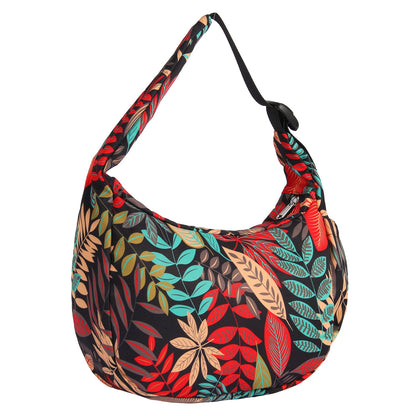 URSOFINE Women Crescent Crossbody Bag Lightweight Hobo Shoulder Bag, Multi Pocket Adjustable Strap Sling Bag, Bohemian Casual Handbag Purse for Daily Shopping Travel Gift,Purple