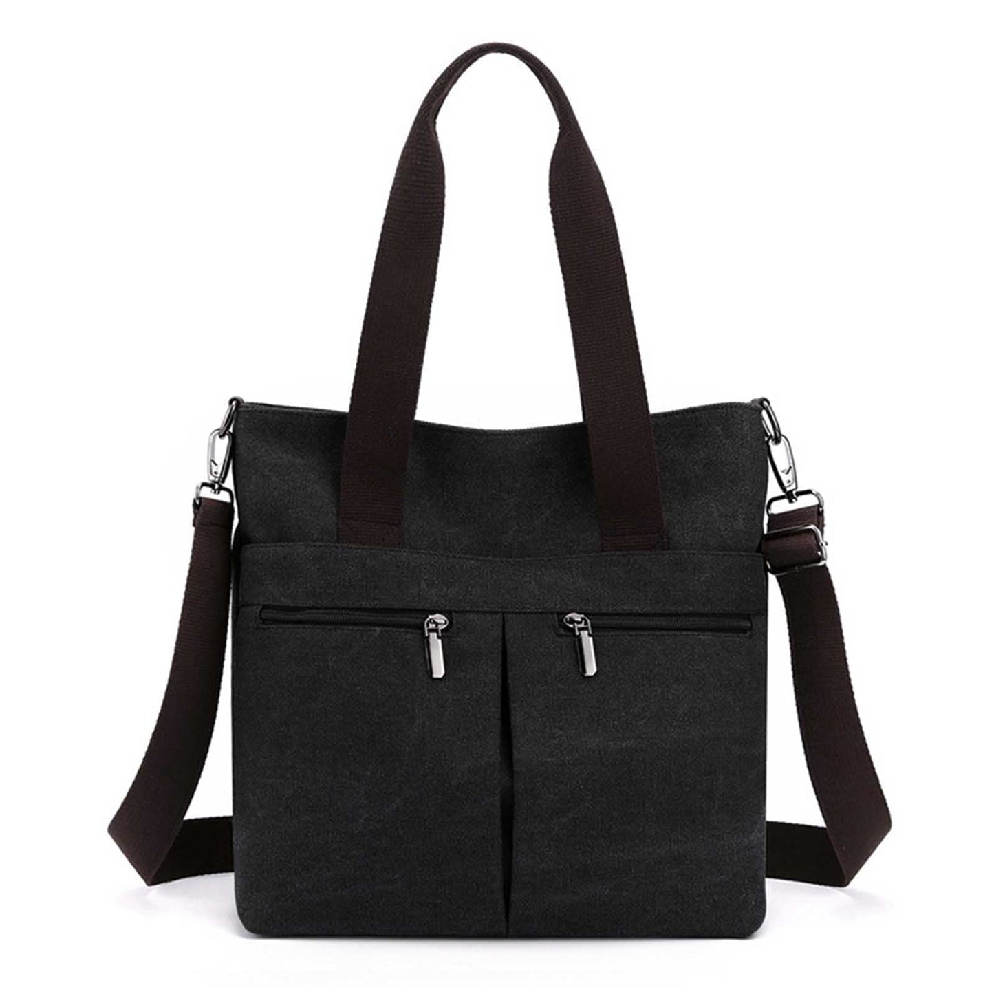 URSOFINE Women's Handbag Canvas Tote Bag Stylish Ladies Purse Lightweight Crossbody with Multi-Pocket & Adjustable Strap Durable Hobo Bags for Work Travel College Shopping Commuting Everyday Use