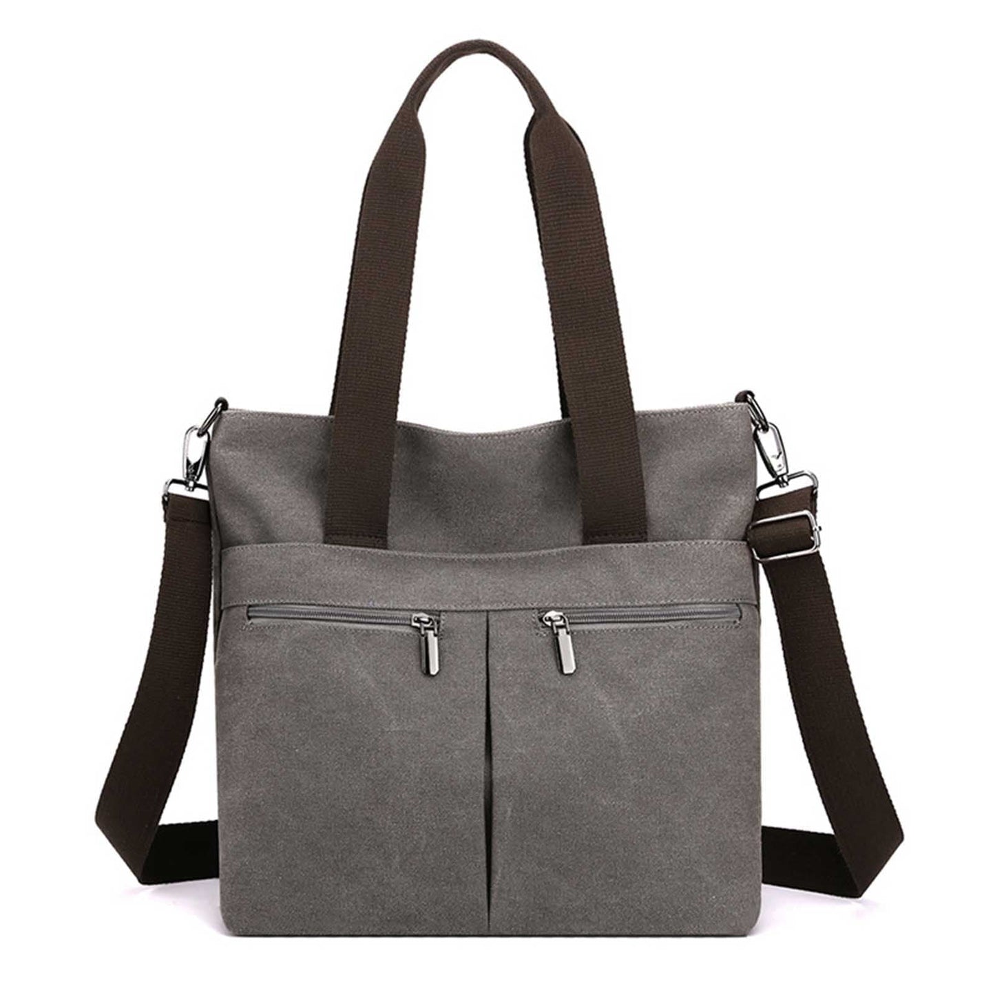 URSOFINE Women's Handbag Canvas Tote Bag Stylish Ladies Purse Lightweight Crossbody with Multi-Pocket & Adjustable Strap Durable Hobo Bags for Work Travel College Shopping Commuting Everyday Use
