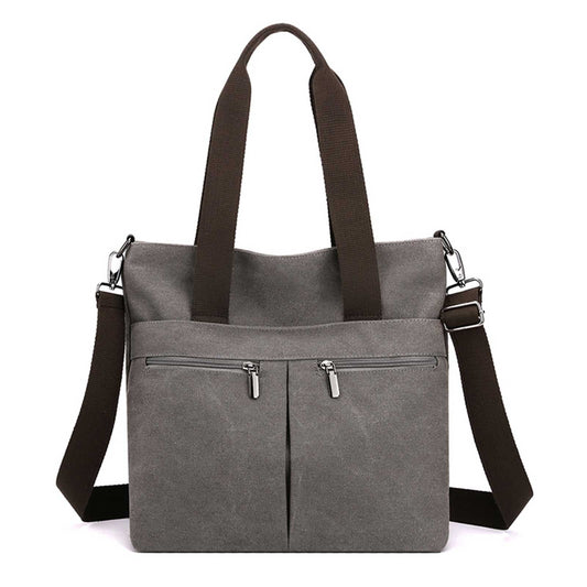 URSOFINE Women's Handbag Canvas Tote Bag Stylish Ladies Purse Lightweight Crossbody with Multi-Pocket & Adjustable Strap Durable Hobo Bags for Work Travel College Shopping Commuting Everyday Use