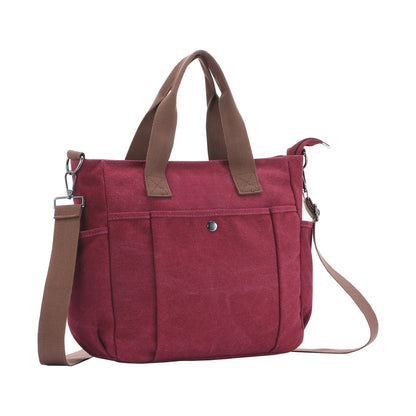 URSOFINE Women's Tote Bag Canvas Shoulder Bag Medium Stylish Crossbody Bags Lightweight Handbag Everyday Purse with Multiple Pockets for Work Travel College Daily Use
