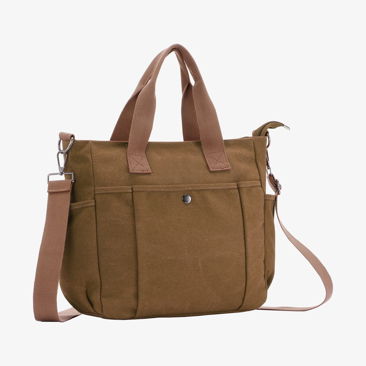 URSOFINE Women's Tote Bag Canvas Shoulder Bag Medium Stylish Crossbody Bags Lightweight Handbag Everyday Purse with Multiple Pockets for Work Travel College Daily Use