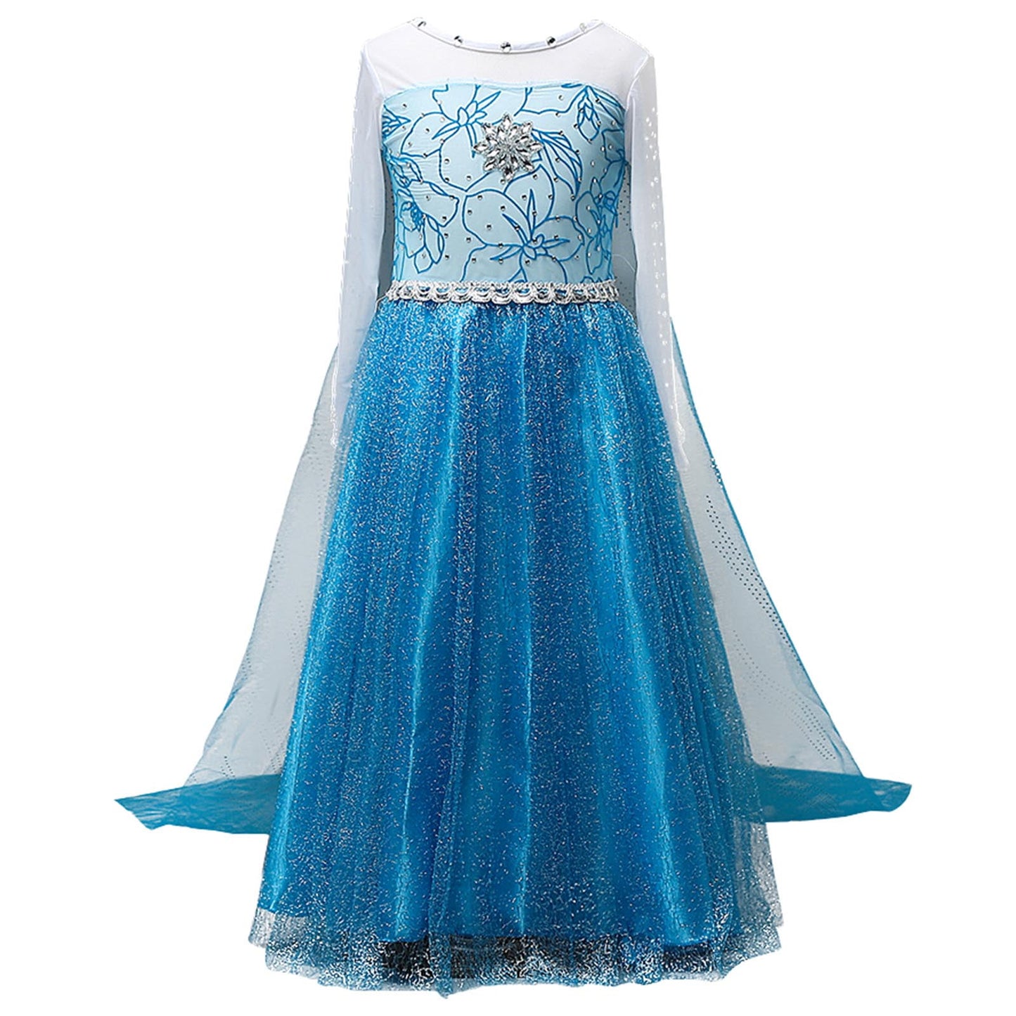 LOEL Girl's Princess Dress Blue Fairy Dress Christmas Birthday Dress Up
