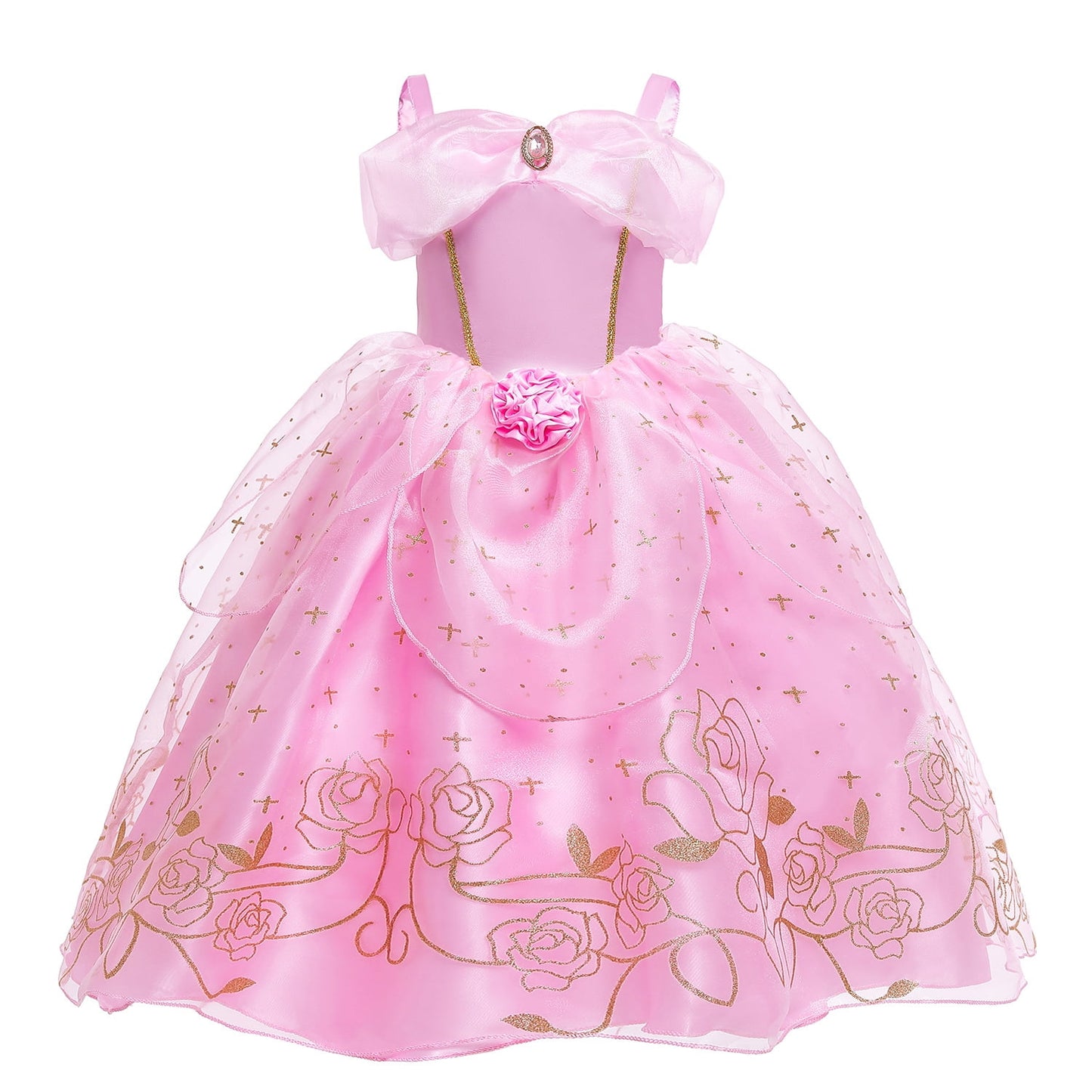 LOEL Girls Princess Dress Fairy Pink Dress Christmas Birthday Dress Up