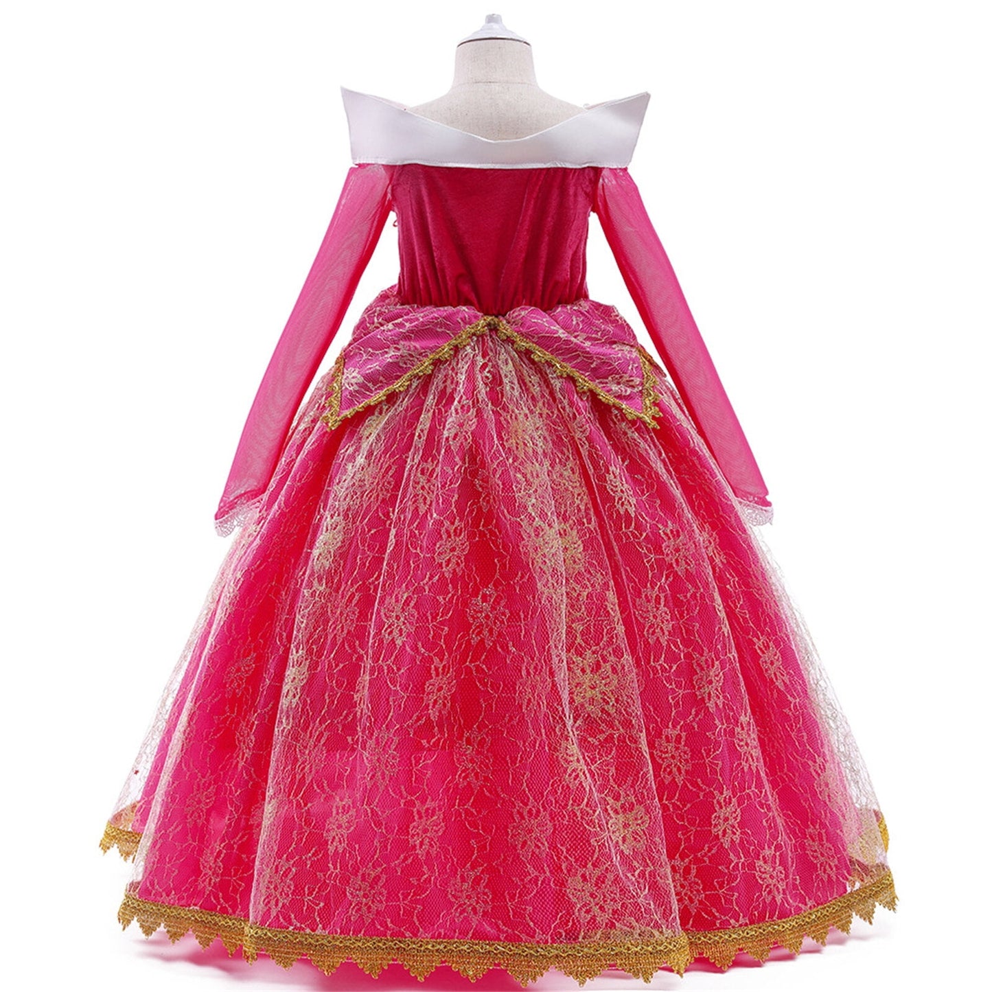 HAWEE Girls Aurora Princess Costume Sleeping Princess Dress Up with Accessories for Halloween Cosplay