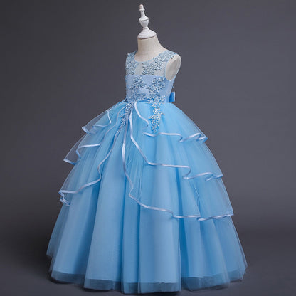 Phenas Girls Lace Bridesmaid Dress Flower Kid Wedding Ball Gown Toddler Princess Pageant Evening Dresses