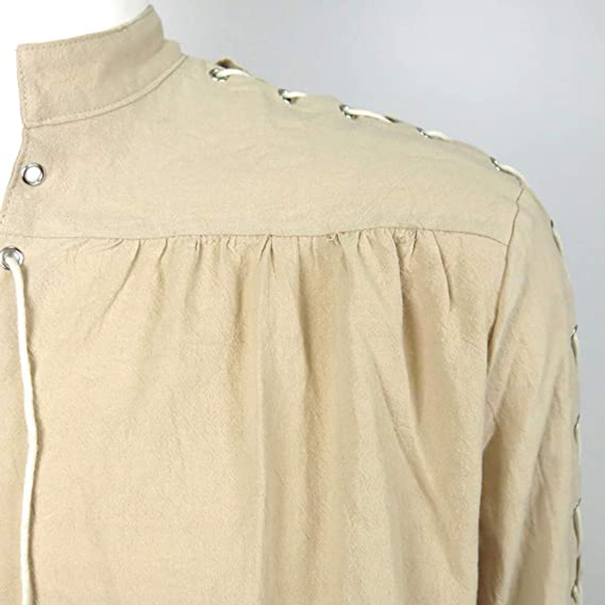 Men's Loose Linen Medieval Gothic Renaissance Shirt Long Sleeve Viking Pirate Mercenary Scottish Costume