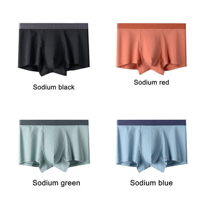 Phenas Mens Trunks Underwear Cotton Boxer Briefs Short Leg Comfortable Underpants 4 Pack
