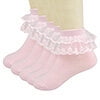 KAWELL 5 Pairs Toddler Baby Girls Ruffle Lace Socks Cotton Frilly Ankle Soft Dress children Princess Socks 2-15T