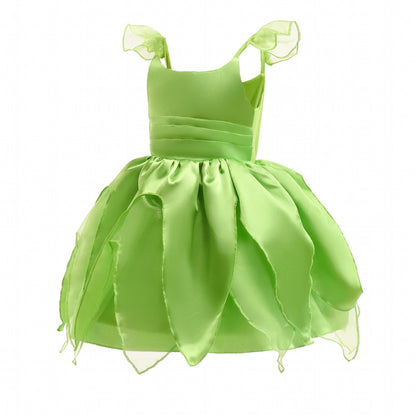 KAWELL Princess Green Costume for Girls Halloween Dress up Birthday Party Outfit