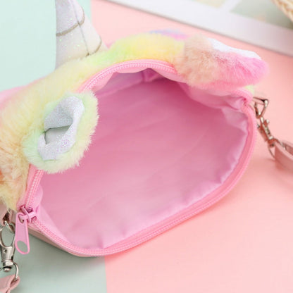HAWEE Cartoon Girls Plush Purses and Handbags Unicorn Coin Wallet Pouch Girl Money Change Purse Shoulder Bag
