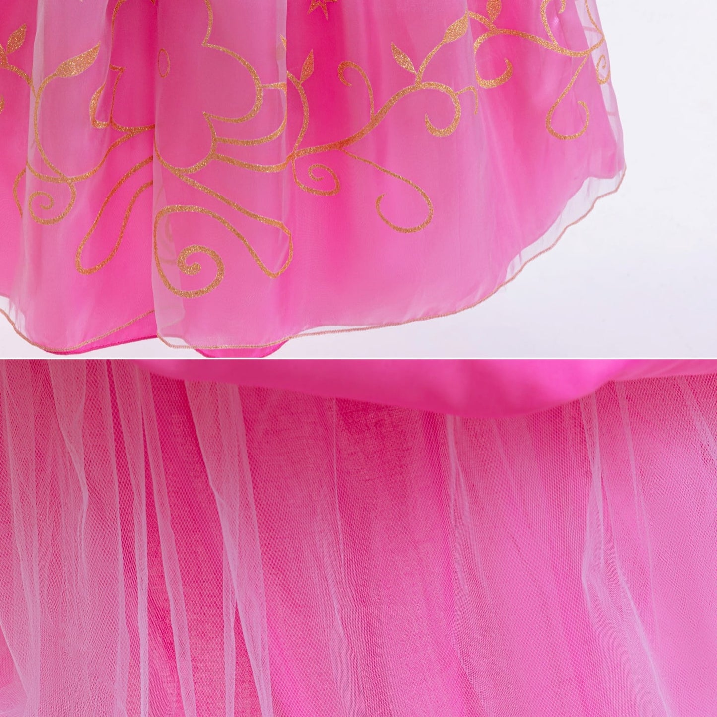 LOEL Princess Dress for Girls Sparkling Pink Princess Fancy Dresses Birthday Carnival Party Dress Up