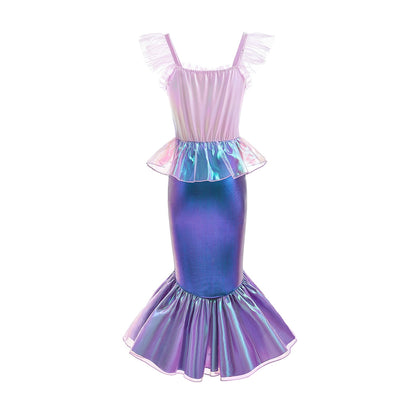 HAWEE Mermaid Dress for Girls - Mermaid Fancy Costume Halloween Princess Dresses for Girls 3-10 Birthday Gift