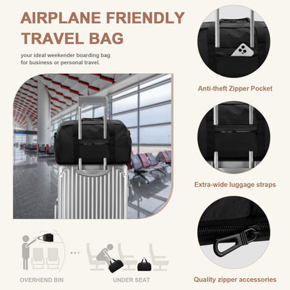 URSOFINE Nylon Duffle Bag, Lightweight Foldable Expandable Gym Bag with Wet Pocket & Luggage Sleeve, Large Capacity Carry On Travel Bag for Men Women, Ideal for Fitness Camping Weekend Getaways Green