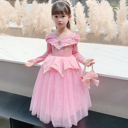 KAWELL Sleeping Beauty Aurora Costume Princess Costume Halloween Party Dress Up Cosplay