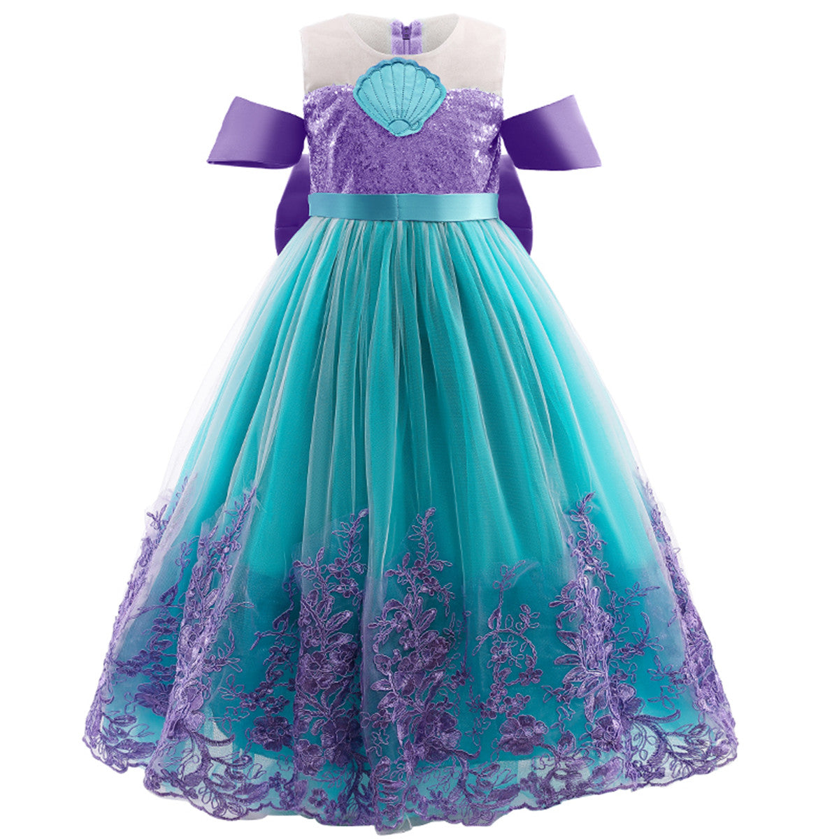 LOEL Girls Mermaid Princess Dresses Lace Tutu Ariel Costume for Kids Wedding, Halloween 3-10Years