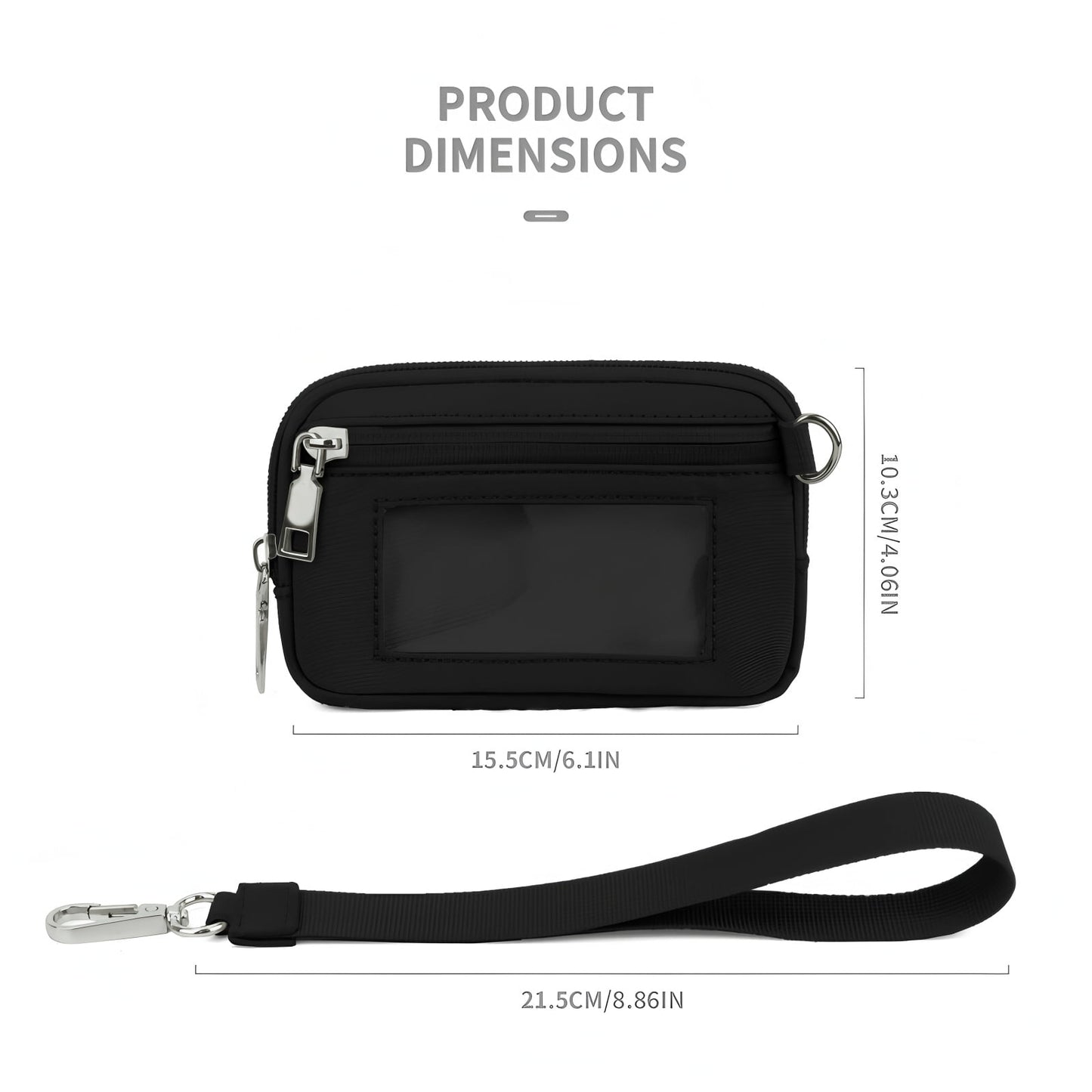 URSOFINE Nylon Wallet with Wrist strap for Women, Small Wristlet Zip Around Pouch Bag with ID Window, Coin Purse,Lipstick Slot , Credit Card Holder for Travel Shopping Daily