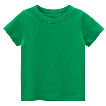 CHOYURME CHONYURM 7 Pack Toddler Boys Solid Short-Sleeve Tee Shirts 100% Cotton Crew Neck T-Shirt for Boys Girls Size 2-7T