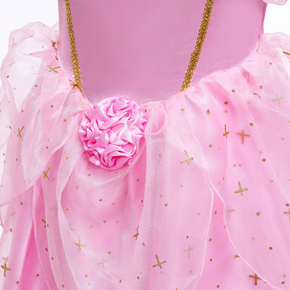 HAWEE Princess Dress up Birthday Party Fairy Pink Costume for Toddler/Little Girls
