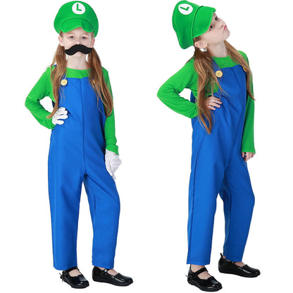 KAWELL Super Bros Costume for Adults Unisex Cap Gloves Fake Accessory Kit for Cosplay Halloween for Women Men