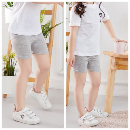 HAWEE 6 Pack Girls Bike Shorts Breathable Stretchy Modal Pettipants Sports Dance Shorts Solid Casual Athletic Shorts for Kids Little Girls