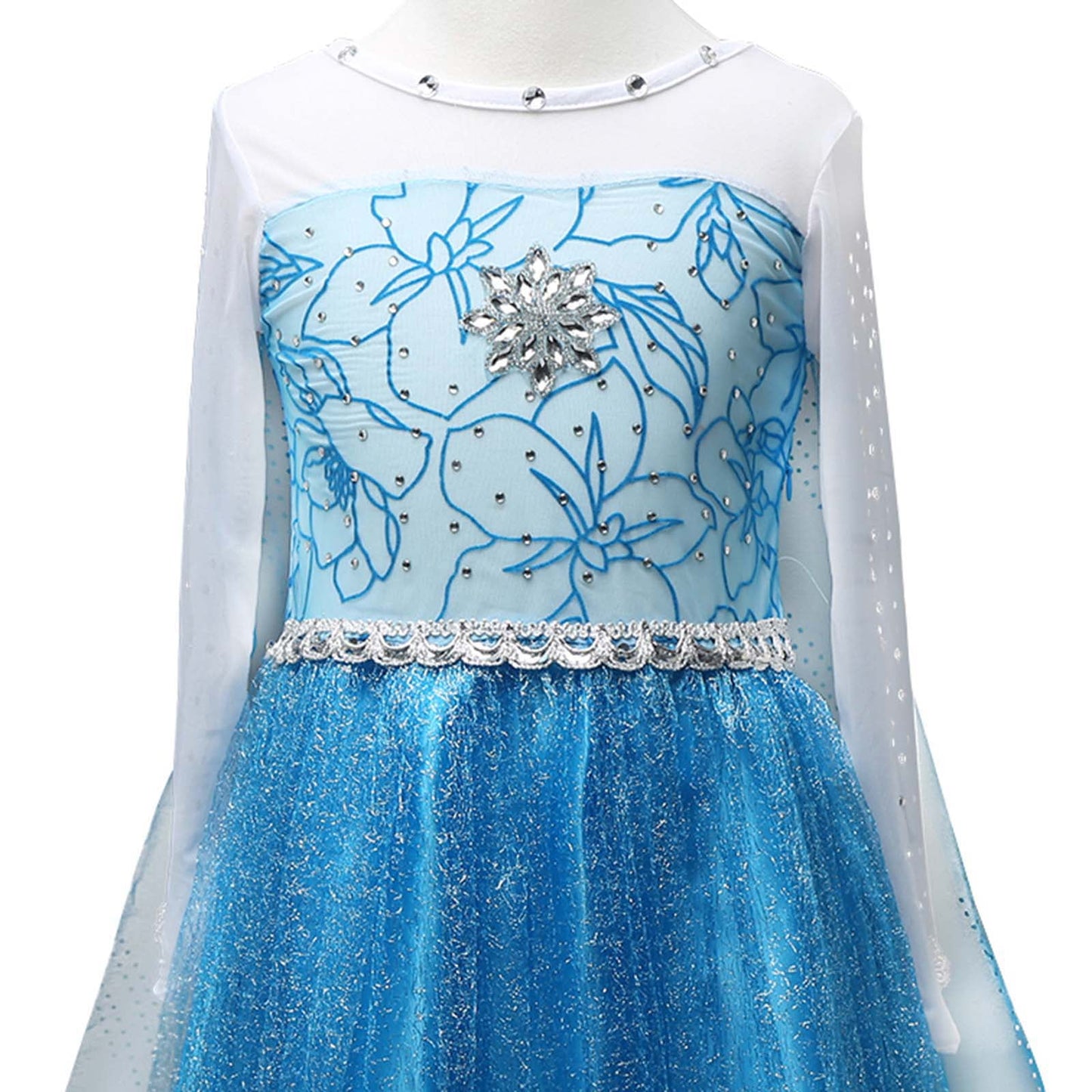 LOEL Girl's Princess Dress Blue Fairy Dress Christmas Birthday Dress Up