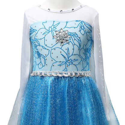 LOEL Girl's Princess Dress Blue Fairy Dress Christmas Birthday Dress Up