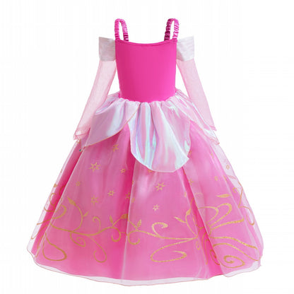LOEL Princess Dress for Girls Sparkling Pink Princess Fancy Dresses Birthday Carnival Party Dress Up