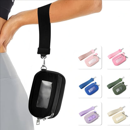 URSOFINE Nylon Wallet with Wrist strap for Women, Small Wristlet Zip Around Pouch Bag with ID Window, Coin Purse,Lipstick Slot , Credit Card Holder for Travel Shopping Daily
