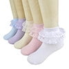 KAWELL 5 Pairs Toddler Baby Girls Ruffle Lace Socks Cotton Frilly Ankle Soft Dress children Princess Socks 2-15T