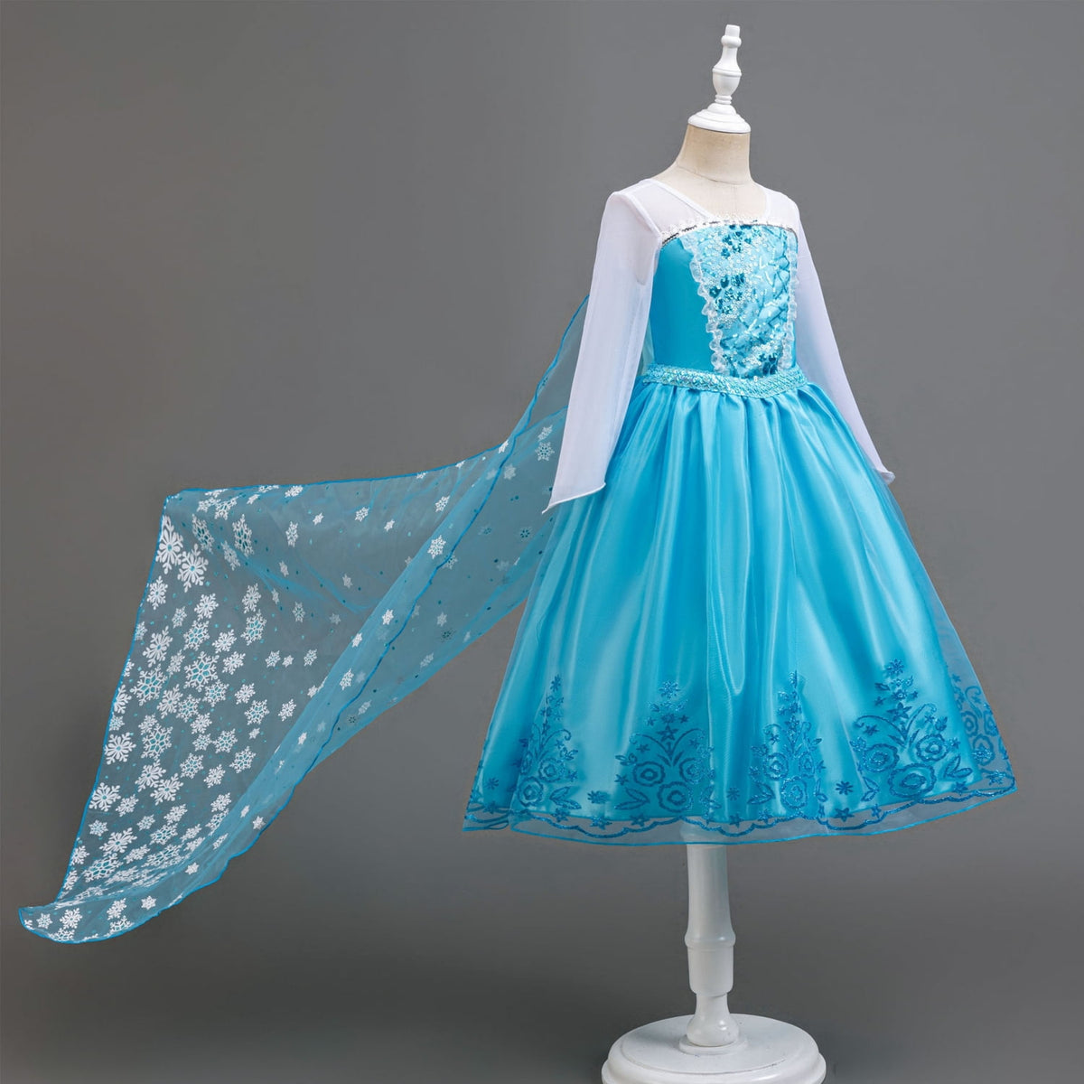LOEL Girls Princess Dress Christmas Birthday Party Dress up for Toddler Long Sleeve Sequin Blue Fancy Outfit