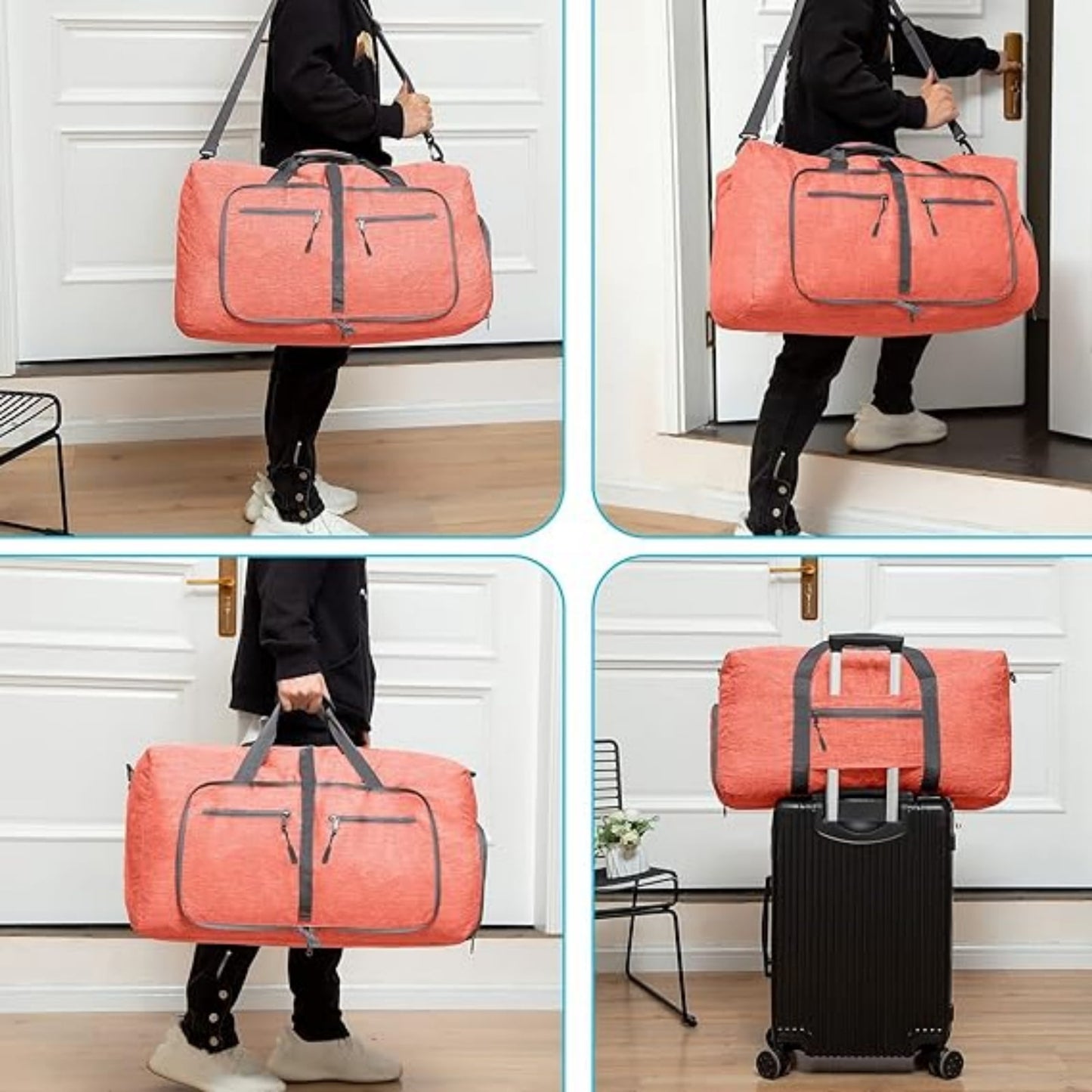 URSOFINE 115L/85L/65L Large Duffle Bag, Foldable Travel Gym Bag with Shoe Compartment, Lightweight Water Repellent Tear Resistant for Camping, Weekender, Overnight Travel