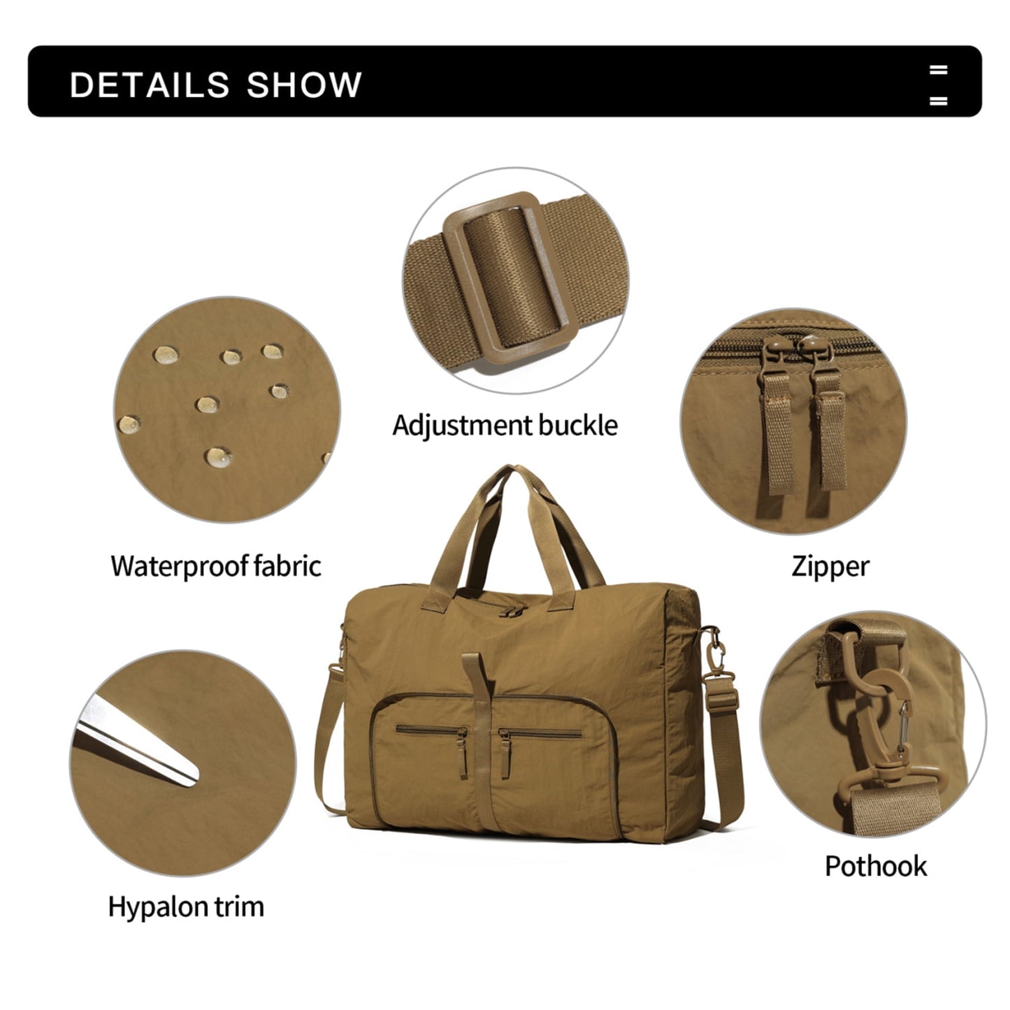 URSOFINE Travel Duffel Bags 35L, Gym Travel Bag & Packable Duffle Bag for Men, Foldable Overnight Weekender Bags for Women & Men with Adjustable Shoulder Strap