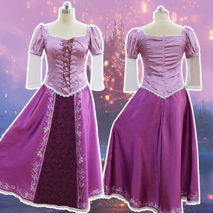 URSOFINE Women's Princess Purple Dress Purple Cosplay Costume Halloween Princess Lepe Dress Purple Magic Dress