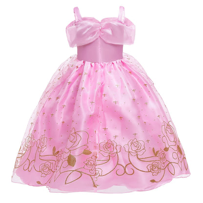 LOEL Girls Princess Dress Fairy Pink Dress Christmas Birthday Dress Up