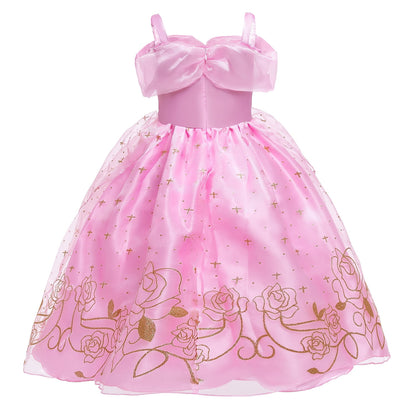 LOEL Girls Princess Dress Fairy Pink Dress Christmas Birthday Dress Up