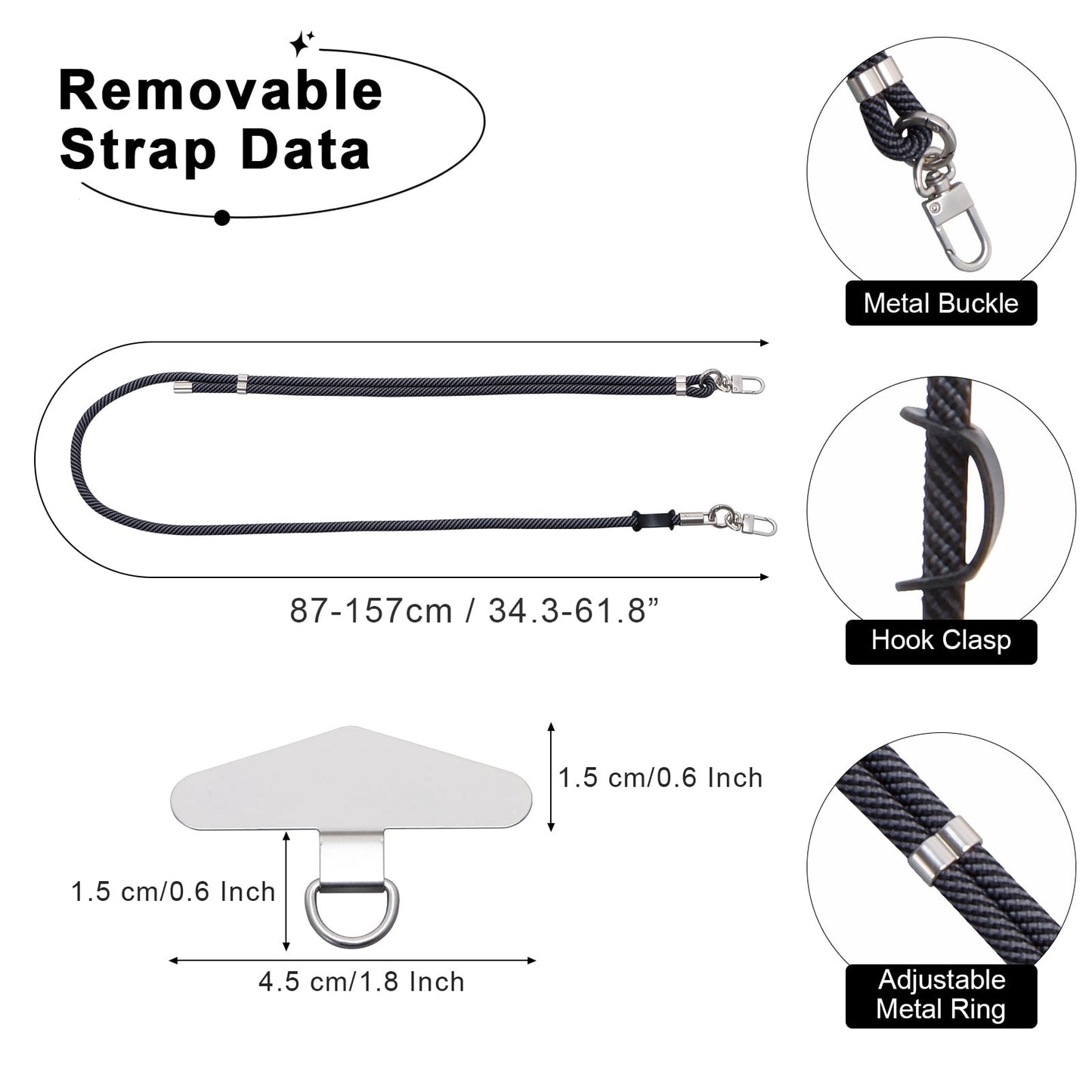 URSOFINE Small Crossbody Bag for Women, Phone Lanyard for Women/Men, Cell Phone Purses with Detachable 6-Layer Card Holder