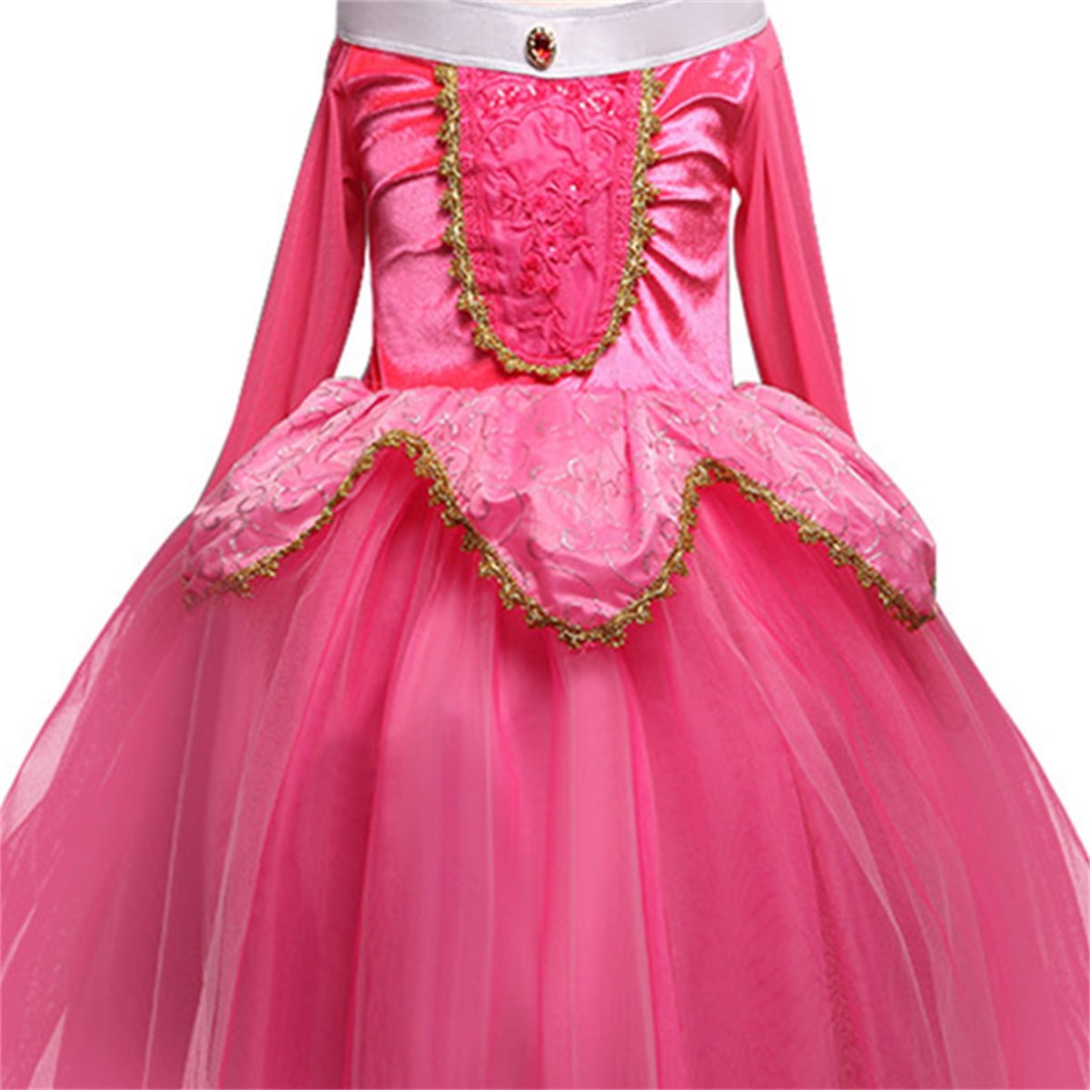 HAWEE Little Girls Princess Dress Cosplay Off Shoulder Pink Dress Halloween Fancy Dress Age 3-8Y
