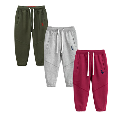 HuaAngel Boys Athletic Sweatpants Cotton with Drawstring Pockets Kids Casual Pants 3 Pack Sizes 2-8