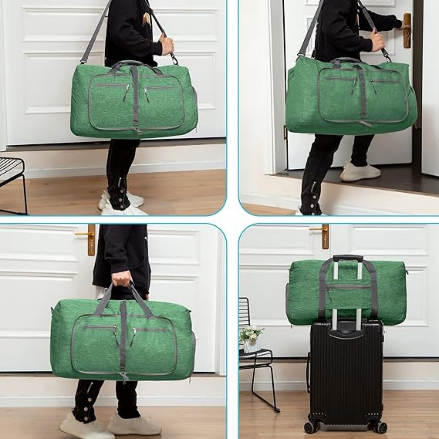 URSOFINE 115L/85L/65L Large Duffle Bag, Foldable Travel Gym Bag with Shoe Compartment, Lightweight Water Repellent Tear Resistant for Camping, Weekender, Overnight Travel
