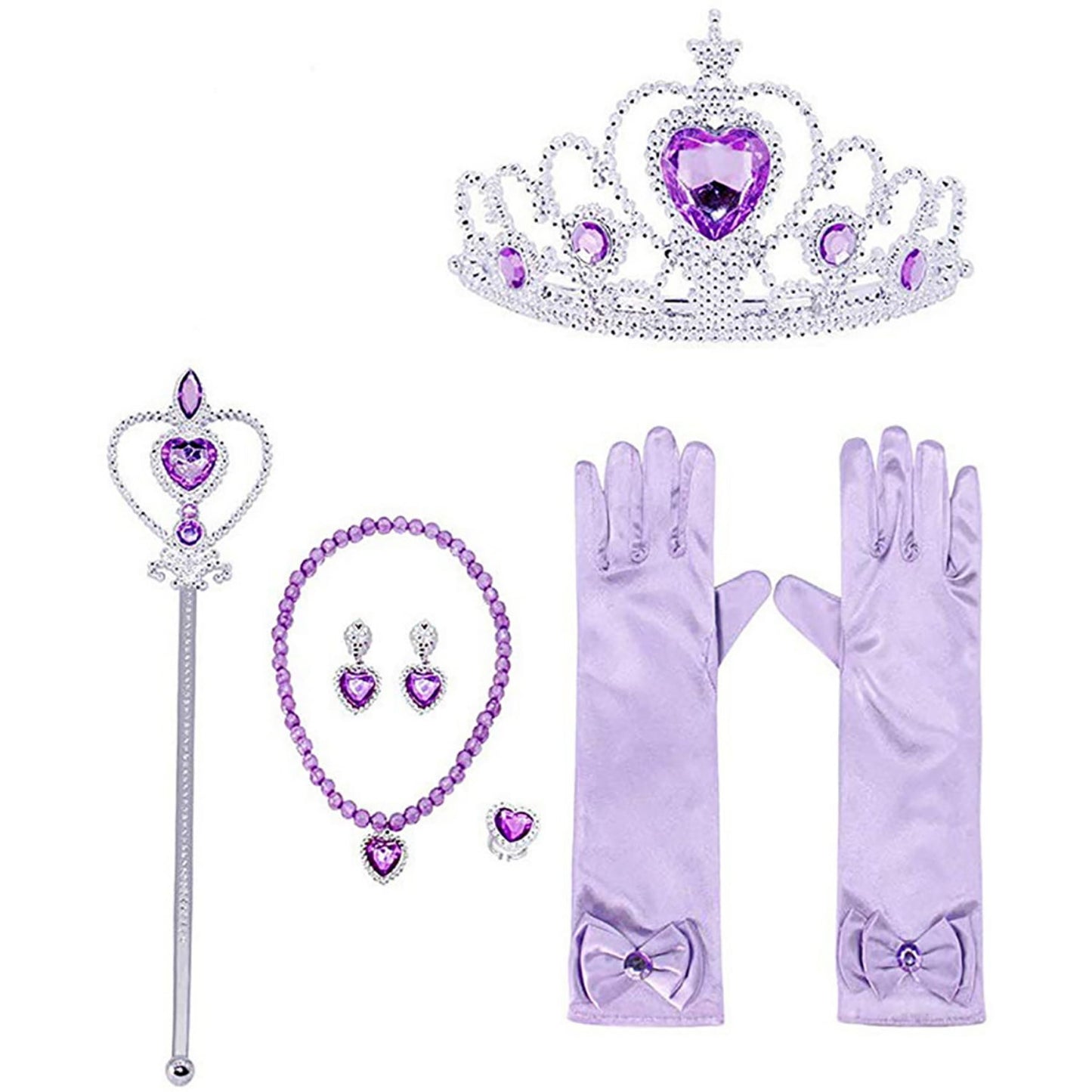 LOEL Girls Princess Dresses Birthday Cosplay Party Princess Dress up Purple Fairy Dress