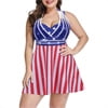 Womens Halter Swimdress Plus Size Two Piece Swimsuit Tankini Set