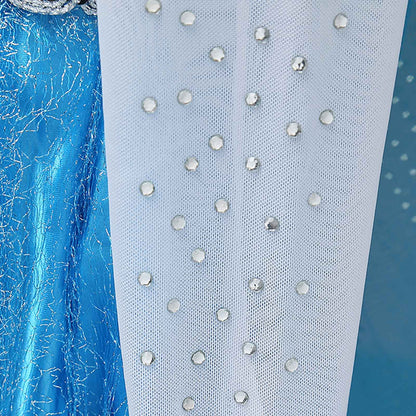 LOEL Girl's Princess Dress Blue Fairy Dress Christmas Birthday Dress Up