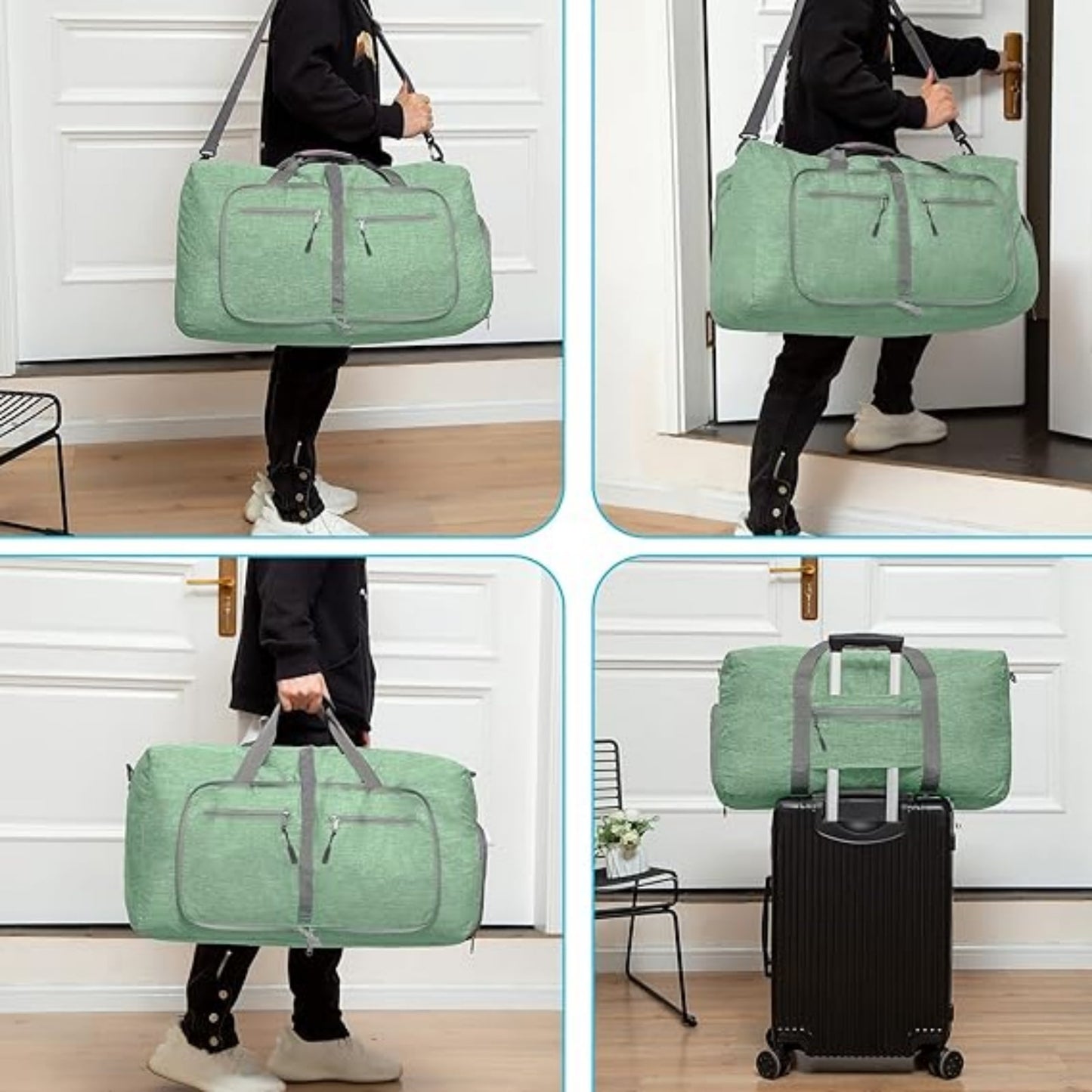 URSOFINE 115L/85L/65L Large Duffle Bag, Foldable Travel Gym Bag with Shoe Compartment, Lightweight Water Repellent Tear Resistant for Camping, Weekender, Overnight Travel
