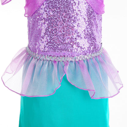 HAWEE Little Girls Mermaid Costume Princess Dress Halloween Outfits Cosplay Fancy Dress