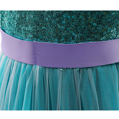 LOEL Girls Mermaid Princess Dresses Lace Tutu Ariel Costume for Kids Wedding, Halloween 3-10Years