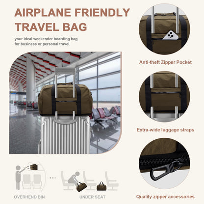 URSOFINE Nylon Duffle Bag, Lightweight Foldable Expandable Gym Bag with Wet Pocket & Luggage Sleeve, Large Capacity Carry On Travel Bag for Men Women, Ideal for Fitness Camping Weekend Getaways Green